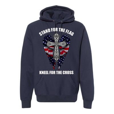 Stand For the Flag Kneel for the Cross USA Eagle Wings Premium Hoodie