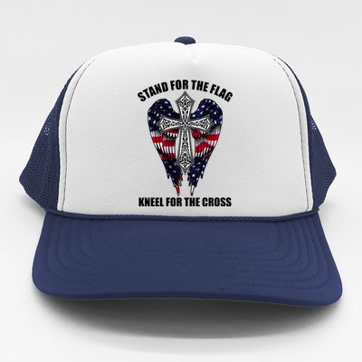 Stand For the Flag Kneel for the Cross USA Eagle Wings Trucker Hat