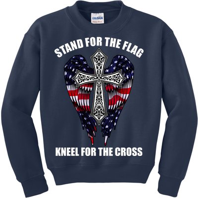 Stand For the Flag Kneel for the Cross USA Eagle Wings Kids Sweatshirt