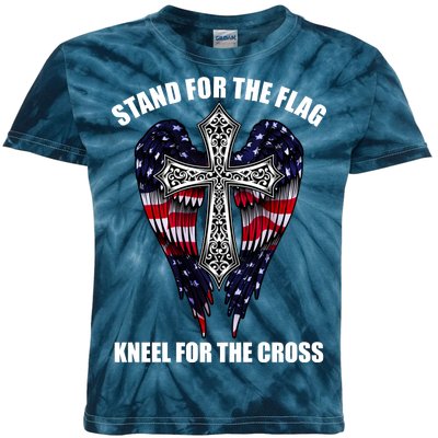 Stand For the Flag Kneel for the Cross USA Eagle Wings Kids Tie-Dye T-Shirt