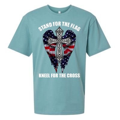 Stand For the Flag Kneel for the Cross USA Eagle Wings Sueded Cloud Jersey T-Shirt