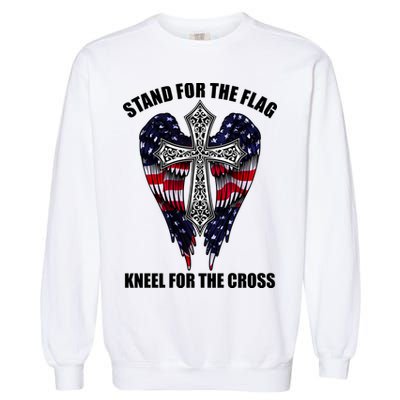 Stand For the Flag Kneel for the Cross USA Eagle Wings Garment-Dyed Sweatshirt