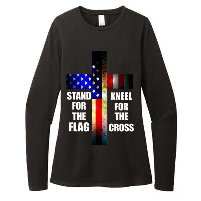 Stand For the Flag Kneel for the Cross USA FLAG Womens CVC Long Sleeve Shirt