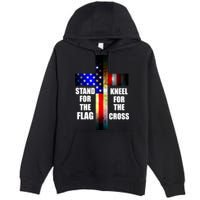 Stand For the Flag Kneel for the Cross USA FLAG Premium Pullover Hoodie