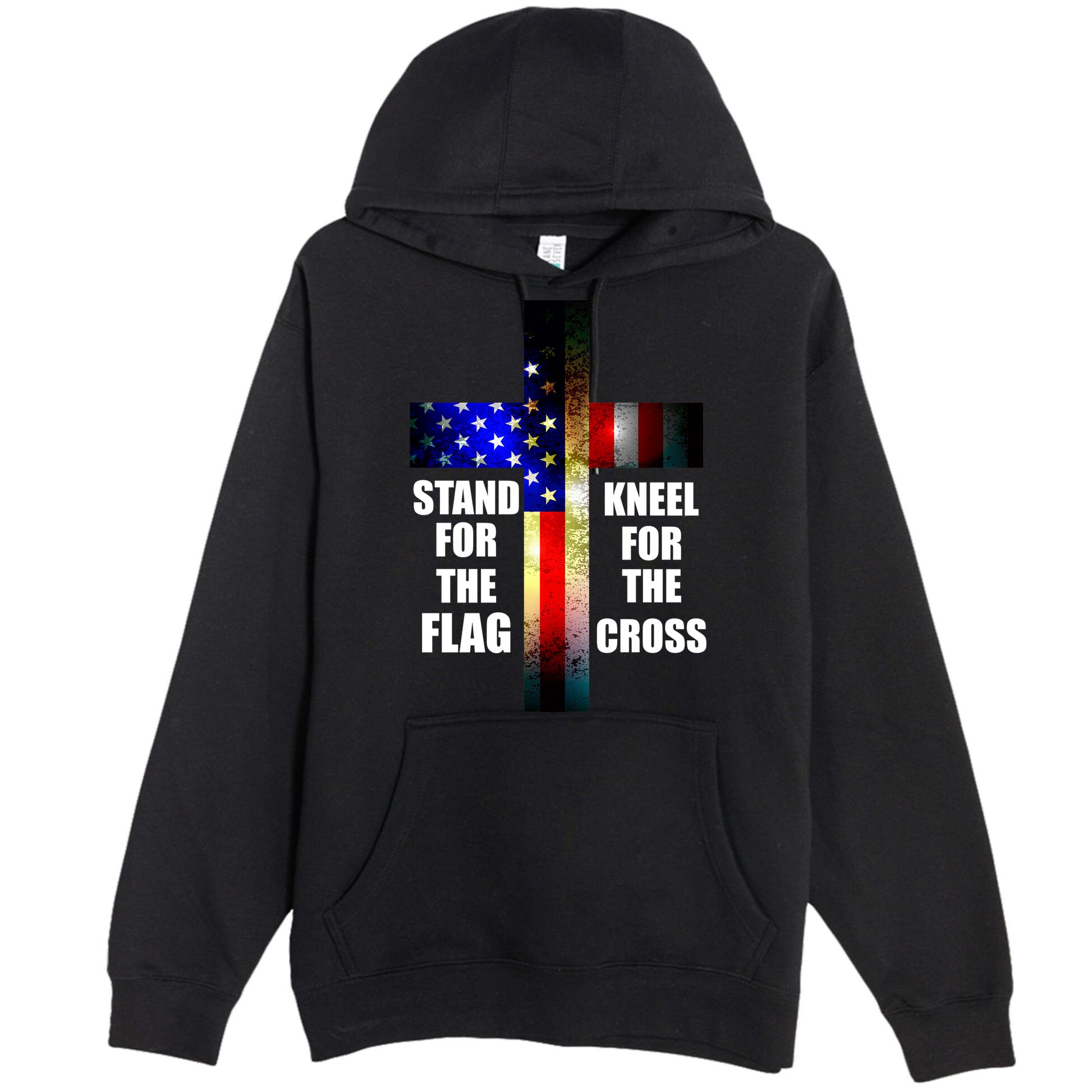 Stand For the Flag Kneel for the Cross USA FLAG Premium Pullover Hoodie