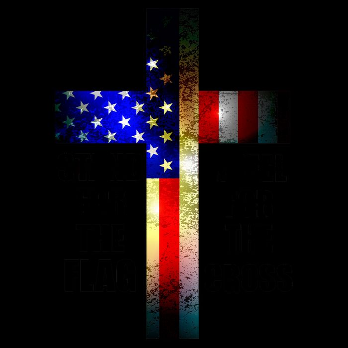 Stand For the Flag Kneel for the Cross USA FLAG 16oz Travel Tumbler