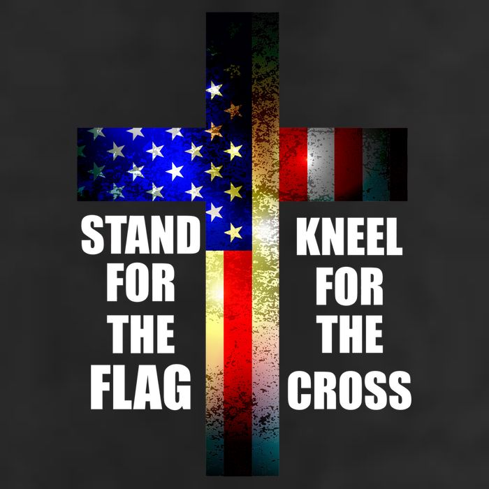 Stand For the Flag Kneel for the Cross USA FLAG Tumbler