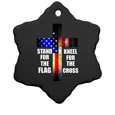 Stand For the Flag Kneel for the Cross USA FLAG Ceramic Star Ornament