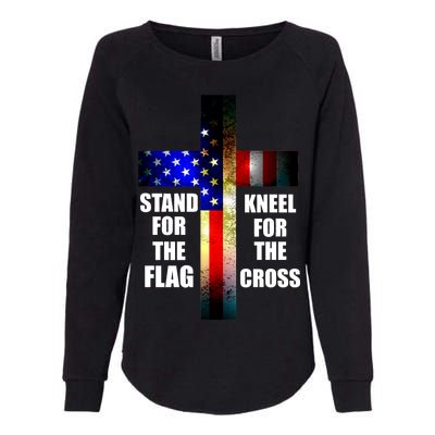 Stand For the Flag Kneel for the Cross USA FLAG Womens California Wash Sweatshirt