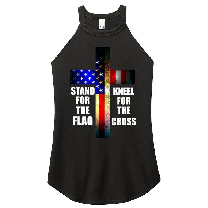 Stand For the Flag Kneel for the Cross USA FLAG Women's Perfect Tri Rocker Tank