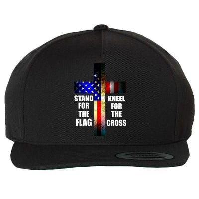 Stand For the Flag Kneel for the Cross USA FLAG Wool Snapback Cap