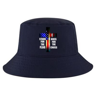 Stand For the Flag Kneel for the Cross USA FLAG Cool Comfort Performance Bucket Hat