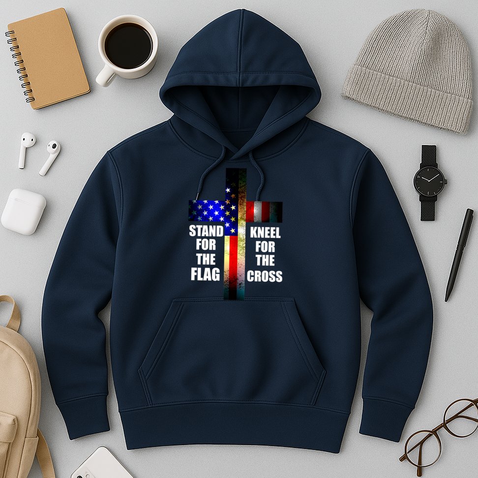 Stand For the Flag Kneel for the Cross USA FLAG Hoodie
