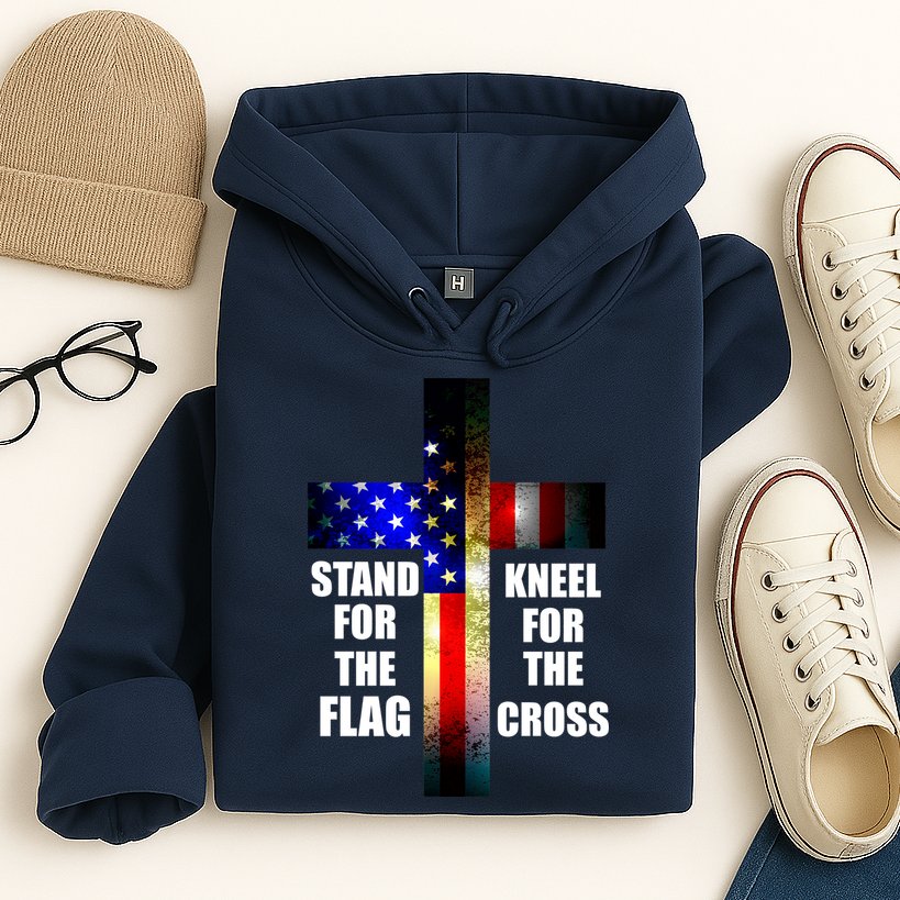 Stand For the Flag Kneel for the Cross USA FLAG Hoodie