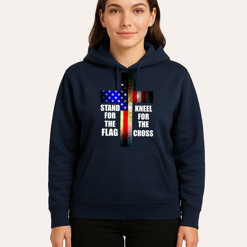 Stand For the Flag Kneel for the Cross USA FLAG Hoodie
