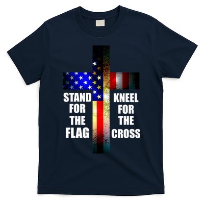 Stand For the Flag Kneel for the Cross USA FLAG T-Shirt