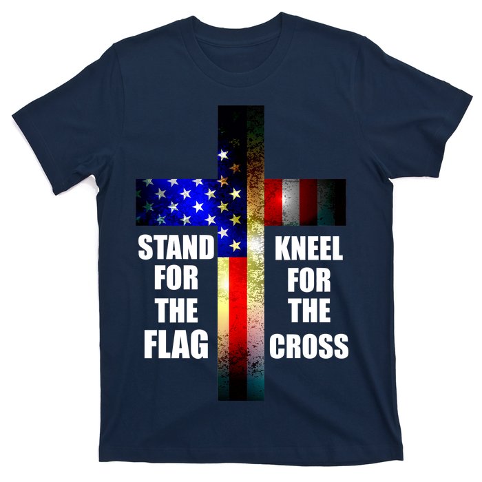 Stand For the Flag Kneel for the Cross USA FLAG T-Shirt