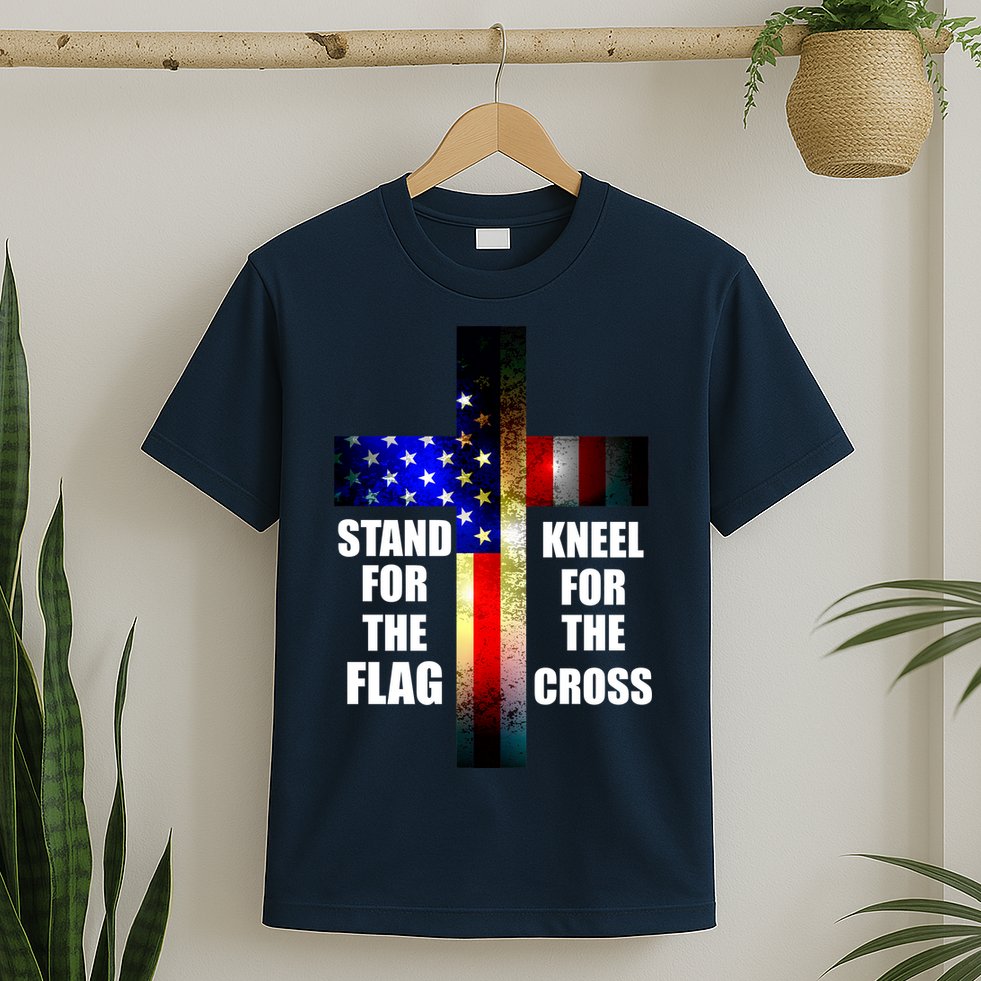 Stand For the Flag Kneel for the Cross USA FLAG T-Shirt