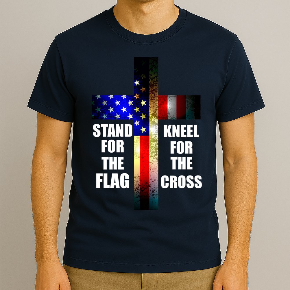 Stand For the Flag Kneel for the Cross USA FLAG T-Shirt