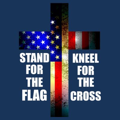 Stand For the Flag Kneel for the Cross USA FLAG T-Shirt