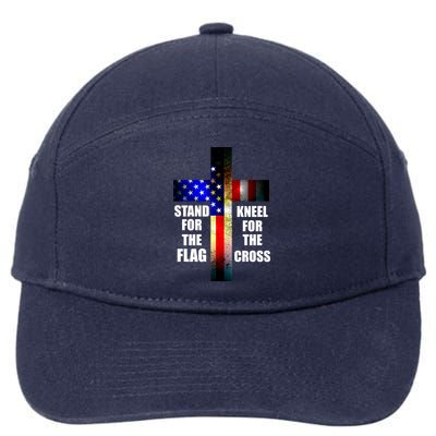 Stand For the Flag Kneel for the Cross USA FLAG 7-Panel Snapback Hat