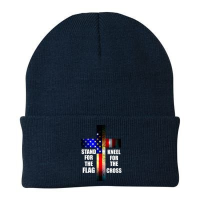 Stand For the Flag Kneel for the Cross USA FLAG Knit Cap Winter Beanie