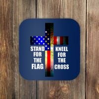 Stand For the Flag Kneel for the Cross USA FLAG Coaster