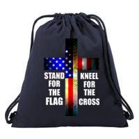 Stand For the Flag Kneel for the Cross USA FLAG Drawstring Bag