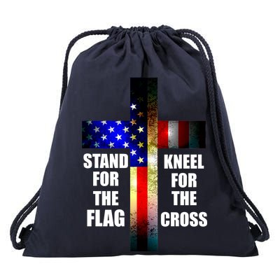 Stand For the Flag Kneel for the Cross USA FLAG Drawstring Bag