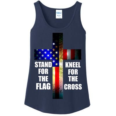 Stand For the Flag Kneel for the Cross USA FLAG Ladies Essential Tank