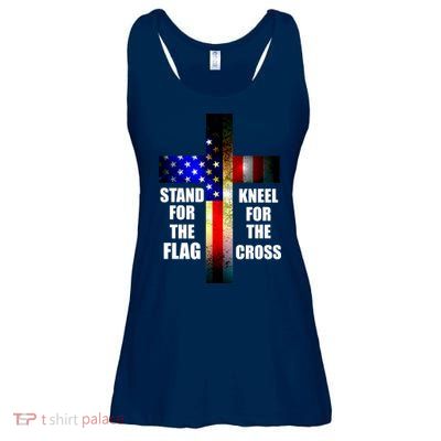 Stand For the Flag Kneel for the Cross USA FLAG Ladies Essential Flowy Tank