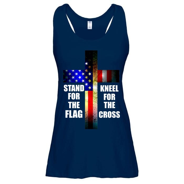 Stand For the Flag Kneel for the Cross USA FLAG Ladies Essential Flowy Tank