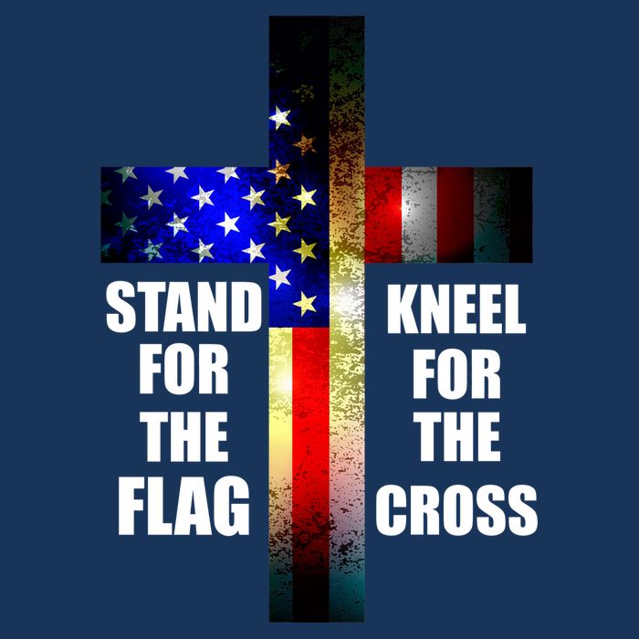 Stand For the Flag Kneel for the Cross USA FLAG Flatbill Hat