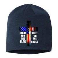 Stand For the Flag Kneel for the Cross USA FLAG Sustainable Beanie