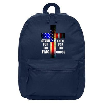 Stand For the Flag Kneel for the Cross USA FLAG 16 in Basic Backpack