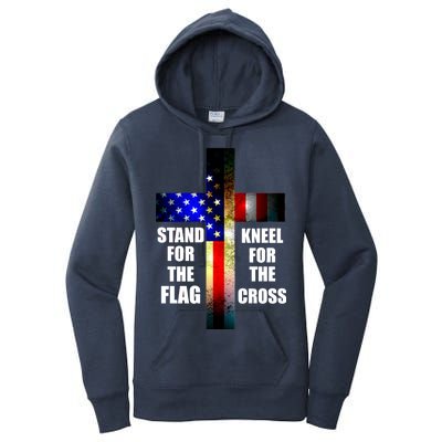 Stand For the Flag Kneel for the Cross USA FLAG Women's Pullover Hoodie