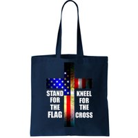 Stand For the Flag Kneel for the Cross USA FLAG Tote Bag