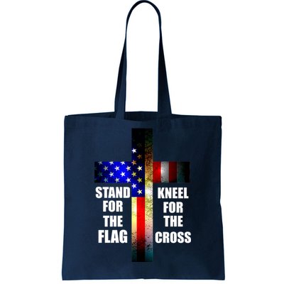 Stand For the Flag Kneel for the Cross USA FLAG Tote Bag