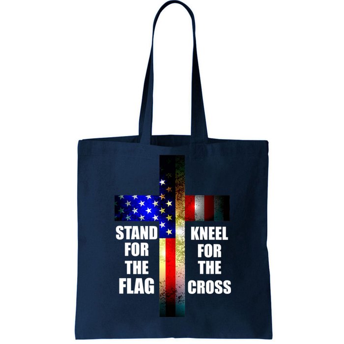 Stand For the Flag Kneel for the Cross USA FLAG Tote Bag