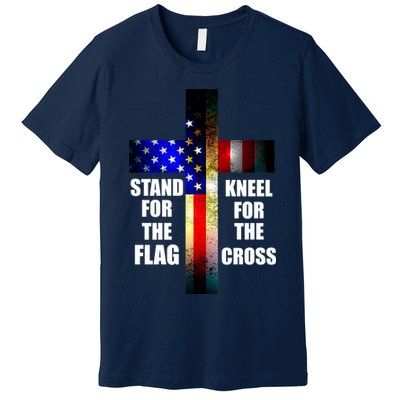Stand For the Flag Kneel for the Cross USA FLAG Premium T-Shirt
