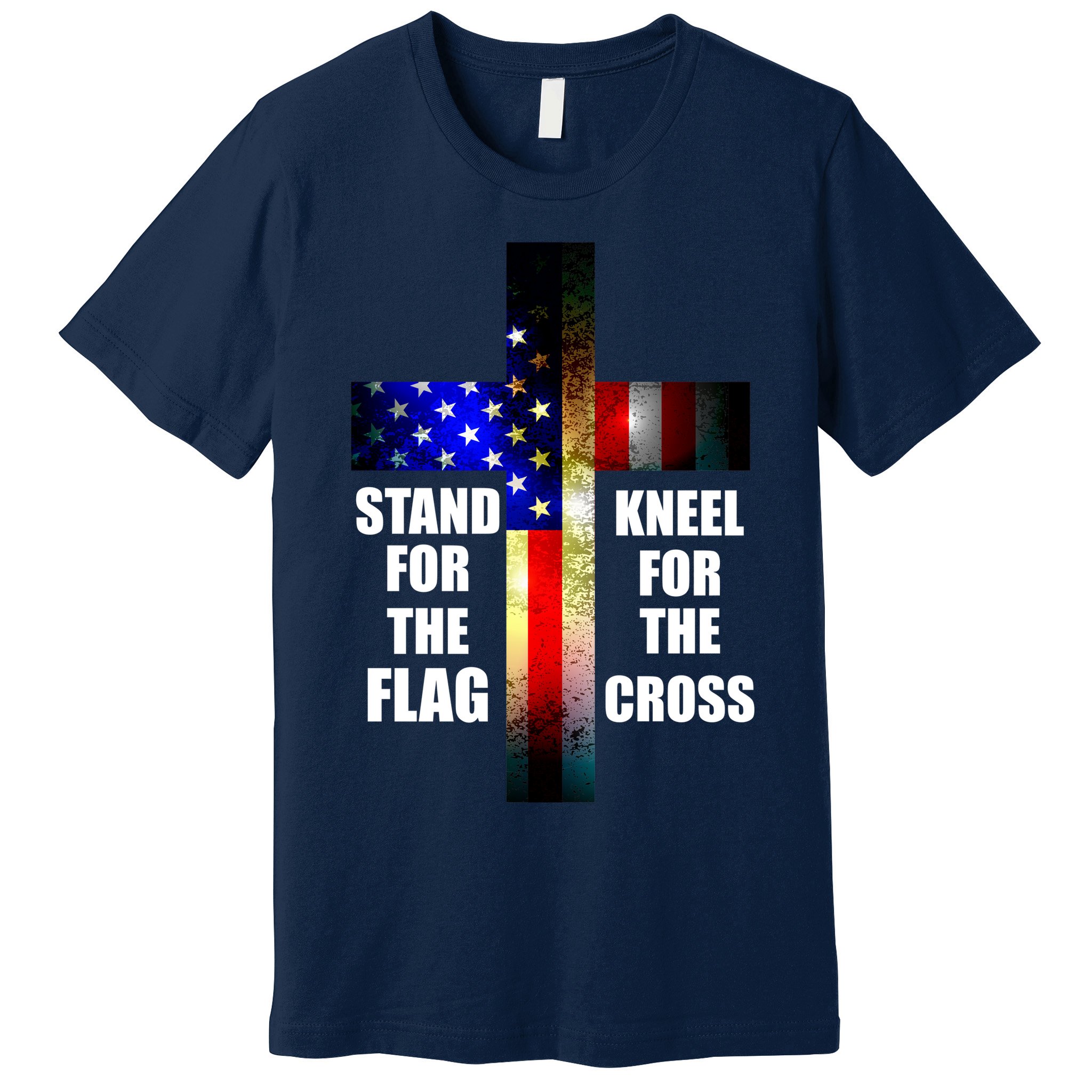 Stand For the Flag Kneel for the Cross USA FLAG Premium T-Shirt