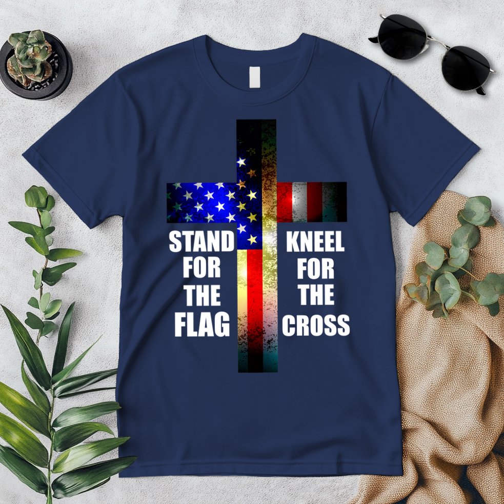 Stand For the Flag Kneel for the Cross USA FLAG Premium T-Shirt