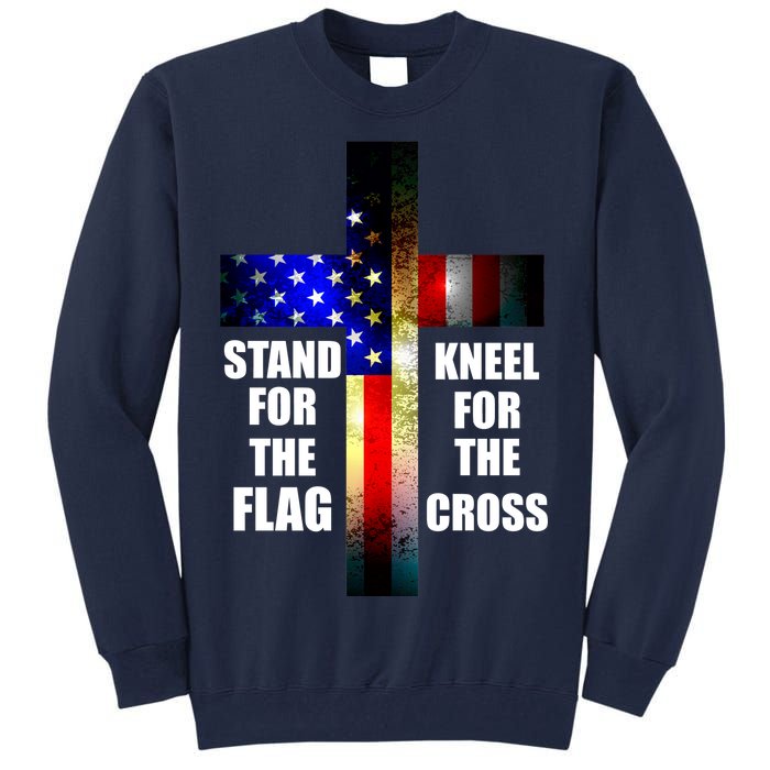 Stand For the Flag Kneel for the Cross USA FLAG Tall Sweatshirt