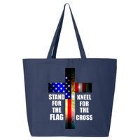 Stand For the Flag Kneel for the Cross USA FLAG 25L Jumbo Tote