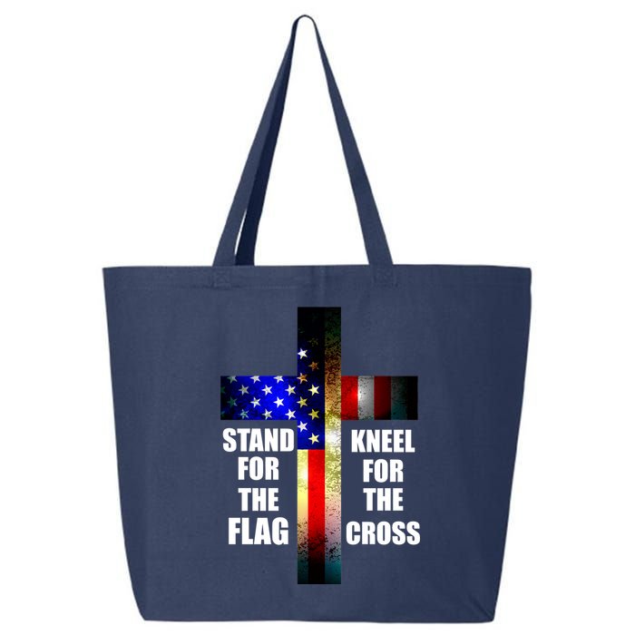 Stand For the Flag Kneel for the Cross USA FLAG 25L Jumbo Tote