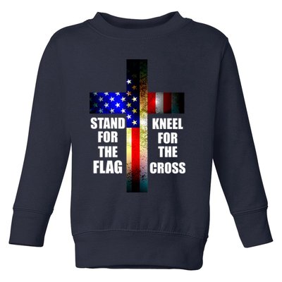 Stand For the Flag Kneel for the Cross USA FLAG Toddler Sweatshirt