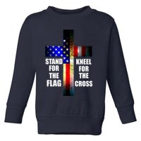 Stand For the Flag Kneel for the Cross USA FLAG Toddler Sweatshirt