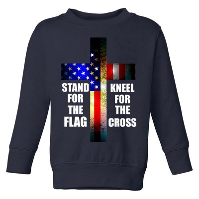 Stand For the Flag Kneel for the Cross USA FLAG Toddler Sweatshirt