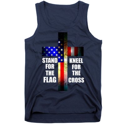 Stand For the Flag Kneel for the Cross USA FLAG Tank Top