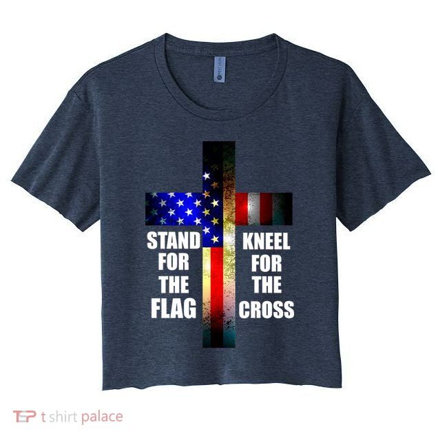 Stand For the Flag Kneel for the Cross USA FLAG Crop Top